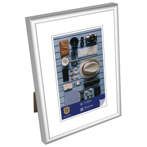 Marco de plástico Napoli 10x15 cm plata