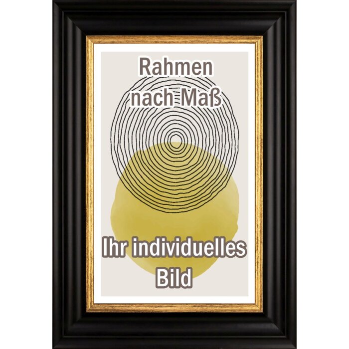 Marco de madera Walther Vigo 42x59,4 cm negro con borde plateado cristal transparente