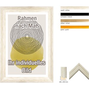 Marco de madera Walther Vigo 42x59,4 cm negro con borde plateado cristal transparente