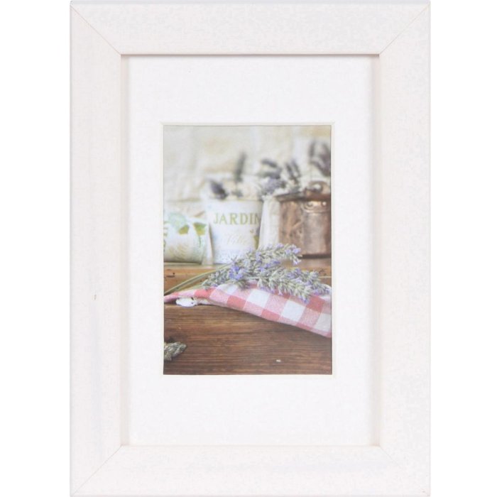 Henzo Marco de Madera Jardin Blanco 10x15 cm con Passepartout 7x10 cm