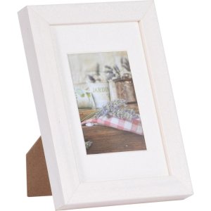 Henzo Marco de Madera Jardin Blanco 10x15 cm con Passepartout 7x10 cm