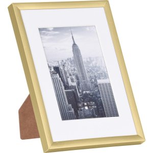 Marco de aluminio Henzo Manhattan oro 13x18 cm con paspartú 9x13 cm