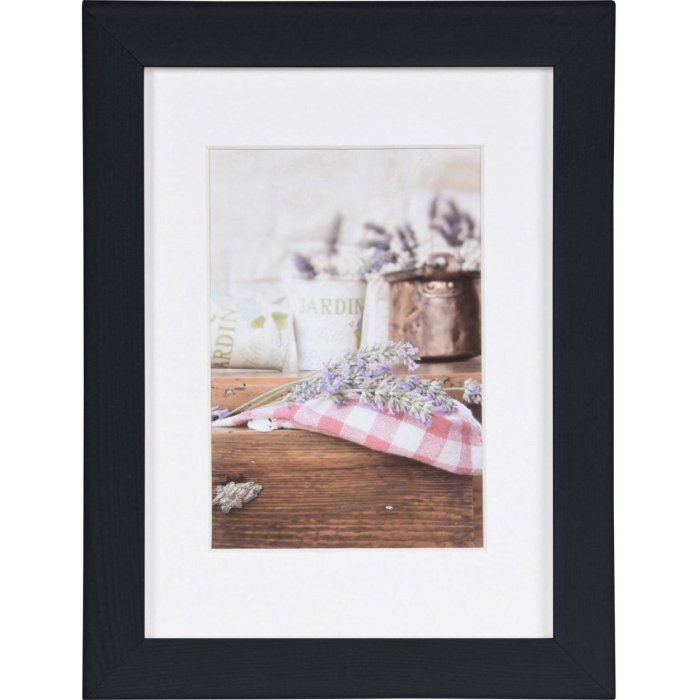 Henzo Marco de madera Jardin 13x18 cm negro con passe-partout 9x13 cm