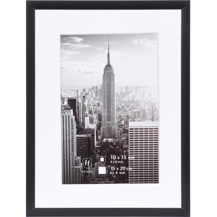 Marco de aluminio Manhattan en negro 15x20 cm
