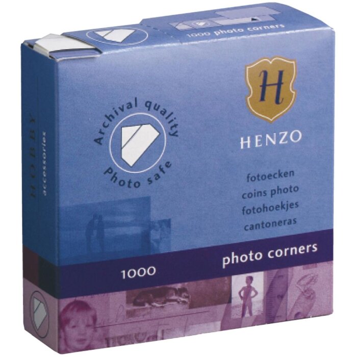 Esquinas para fotos Henzo 1000 esquinas para fotos en dispensador de cartón