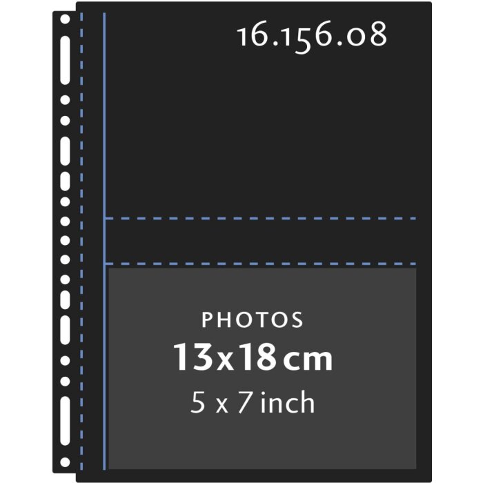 Henzo hojas insertables negro 13x18 cm paquete de 10 hojas