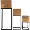 Clayre & Eef 50608 Macetero Interior Set de 3 Marrón 28x28x75 cm