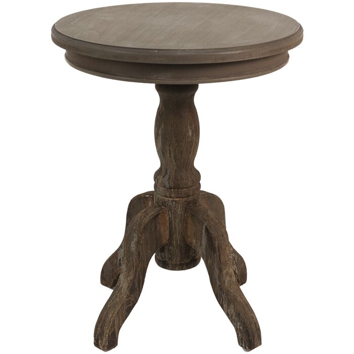 Clayre & Eef 5H0535 Mesa auxiliar marrón Ø 50x65 cm