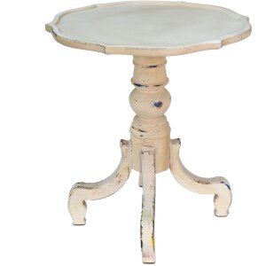 Clayre & Eef 5H0537 Mesa auxiliar blanca Ø...