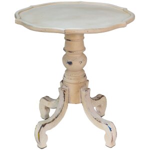 Clayre & Eef 5H0537 Mesa auxiliar blanca Ø...