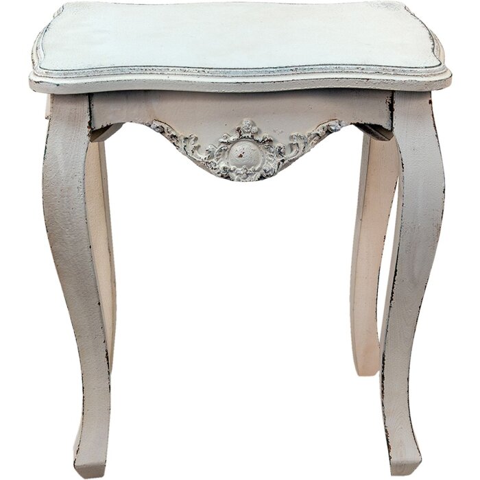 Clayre & Eef 5H0538 Mesa auxiliar blanca 52x35x58 cm