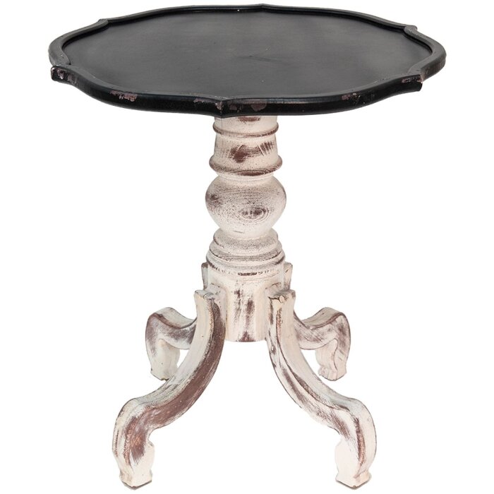 Clayre & Eef 5H0539 Mesa auxiliar negra Ø 66x75 cm