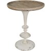 Clayre & Eef 5H0616 Mesa auxiliar marrón, blanca Ø 60x76 cm