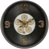 Clayre & Eef 5KL0205 Reloj de Pared Negro Ø 60x11 cm