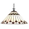 Clayre & Eef 5LL-6176 Lámpara colgante Tiffany Blanco, Marrón Ø 40 cm E27-max 1x60W