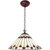 Clayre & Eef 5LL-6176 Lámpara colgante Tiffany Blanco, Marrón Ø 40 cm E27-max 1x60W