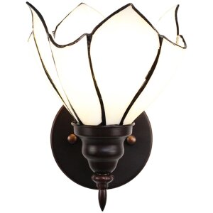 Clayre & Eef 5LL-6187 Aplique Tiffany Beige, Marrón 23x17x19 cm E27-máx 1x40W