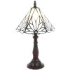 Clayre & Eef 5LL-6191 Lámpara de Mesa Tiffany Blanca, Marrón Ø 20x34 cm E14-max 1x25W