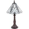 Clayre & Eef 5LL-6191 Lámpara de Mesa Tiffany Blanca, Marrón Ø 20x34 cm E14-max 1x25W