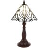 Clayre & Eef 5LL-6191 Lámpara de Mesa Tiffany Blanca, Marrón Ø 20x34 cm E14-max 1x25W