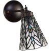 Clayre & Eef 5LL-6208 Aplique Tiffany Gris, Azul 17x12x23 cm E14-máx 1x40W