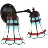 Clayre & Eef 5LL-6213 Aplique Tiffany Azul, Rojo 30x23x23 cm E14-máx 2x25W