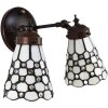 Clayre & Eef 5LL-6214 Aplique Tiffany Blanco 30x23x23 cm E14-max 2x25W