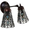 Clayre & Eef 5LL-6215 Aplique Tiffany Gris, Azul 30x23x23 cm E14-máx 2x25W