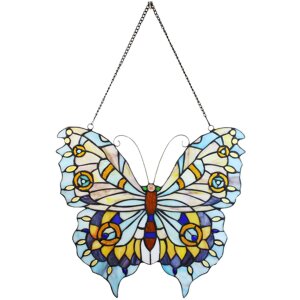 Clayre & Eef 5LL-6236 Cuadro Tiffany Azul Mariposa...
