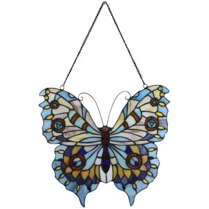 Clayre & Eef 5LL-6236 Cuadro Tiffany Azul Mariposa...