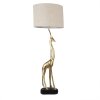 Clayre & Eef 5LMC0011 Lámpara de Sobremesa Jirafa Color Oro Ø 30x85 cm E27-máx 1x60W