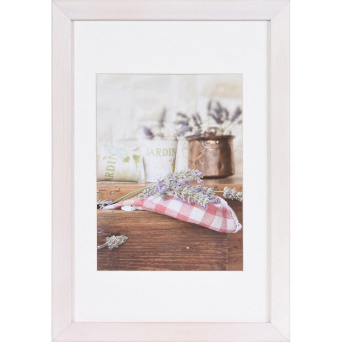Henzo marco de madera Jardin 20x30 cm blanco con passe-partout 13x18 cm