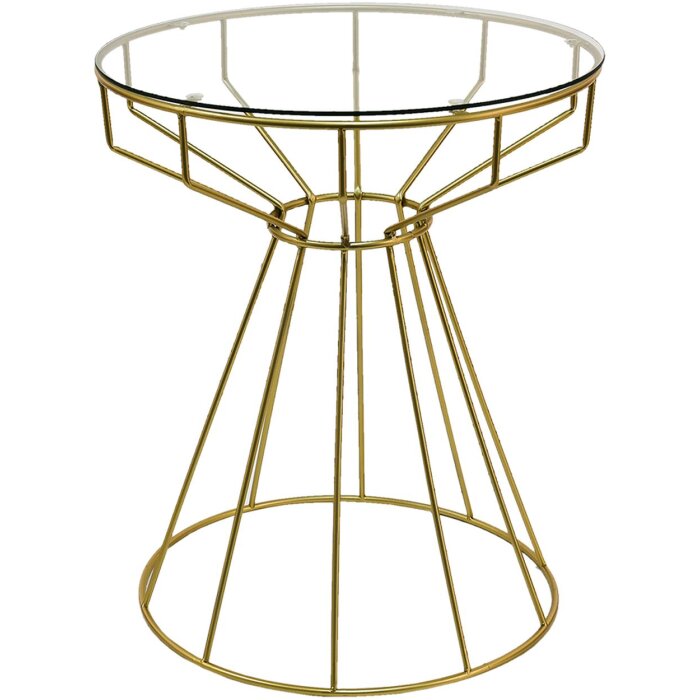 Clayre & Eef 5Y0994 Mesa auxiliar dorada Ø 50x60 cm