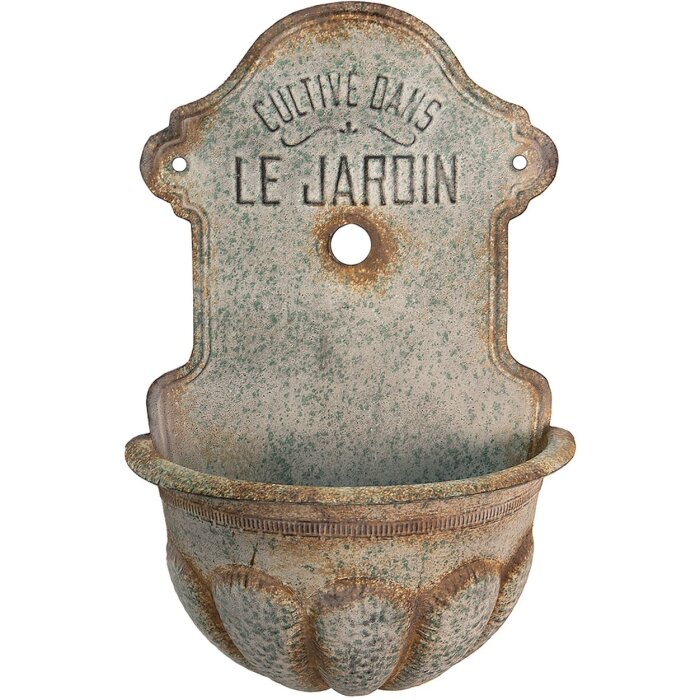 Clayre & Eef 5Y1097 Fuente decorativa de pared Gris 46x24x69 cm