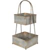 Clayre & Eef 5Y1098 Estantería de 2 pisos Gris 29x29x66 cm