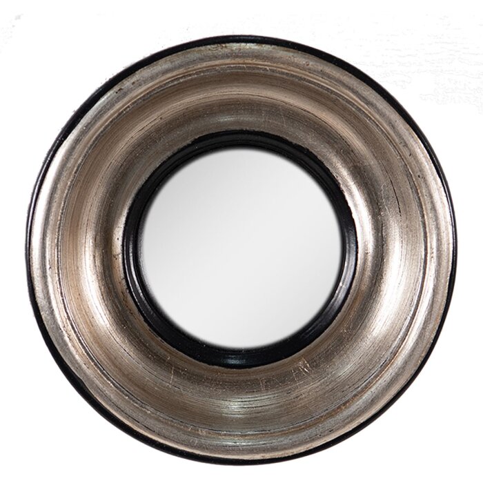 Clayre & Eef 62S235 Espejo de Pared Negro Ø 18 cm