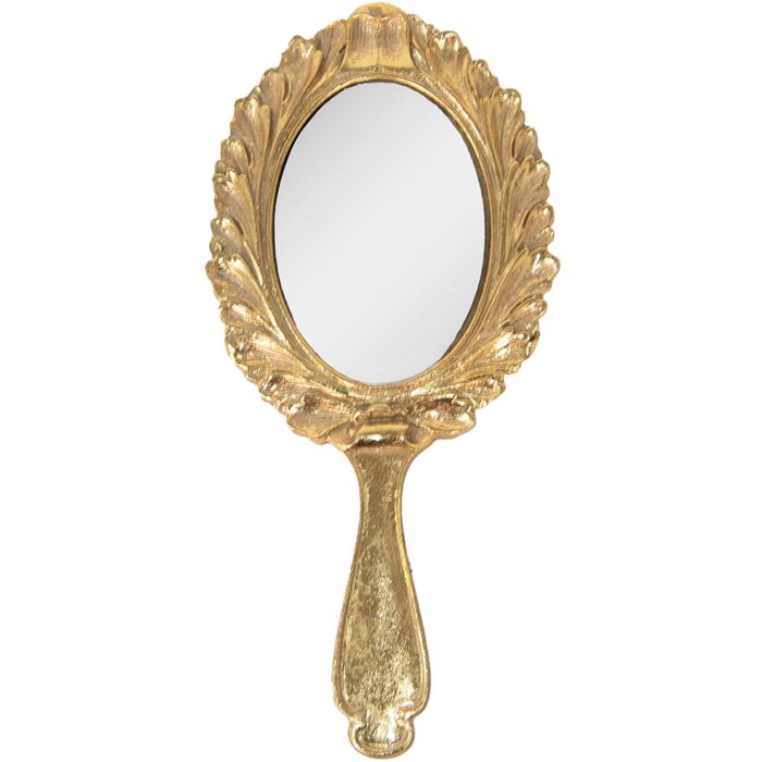 Clayre & Eef 62S261 Espejo de Mano Color Oro 13x1x27 cm