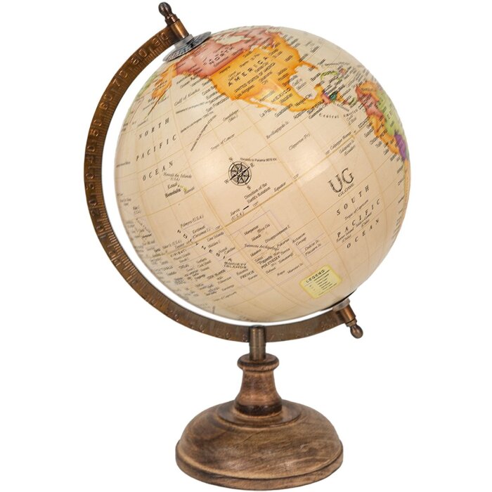 Clayre & Eef 64917 Globo Deco Beige ,Marrón 22x22x37 cm
