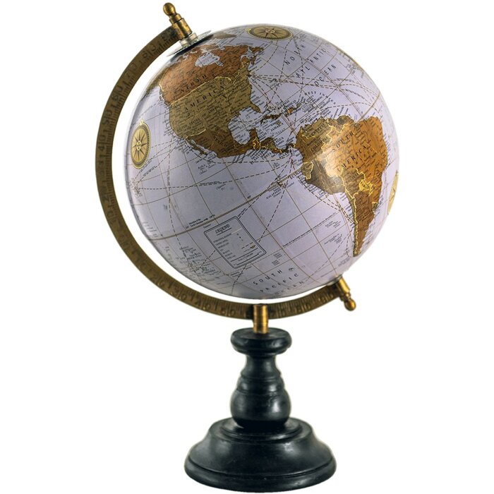 Clayre & Eef 64932 Globo Deco Azul, Marrón 22x22x37 cm
