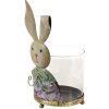 Clayre & Eef 64996 Farol Conejo Azul, Beige 11x10x22 cm