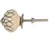 Clayre & Eef 65003 Pomo Puerta Beige, Negro Ø 4 cm