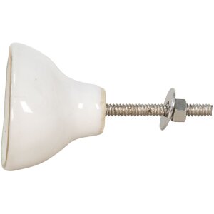 Clayre & Eef 65047 Pomo puerta blanco 4x4x7 cm