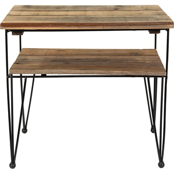 Clayre & Eef 65093 Mesa auxiliar marrón 46x36x47 cm