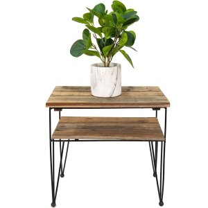 Clayre & Eef 65093 Mesa auxiliar marrón 46x36x47 cm