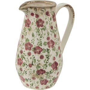 Clayre & Eef 6CE1442M Jarra Decorativa Rosa, Beige...