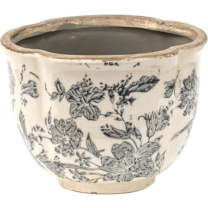 Clayre & Eef 6CE1450S Maceta de interior Gris, Beige Ø 16x12 cm