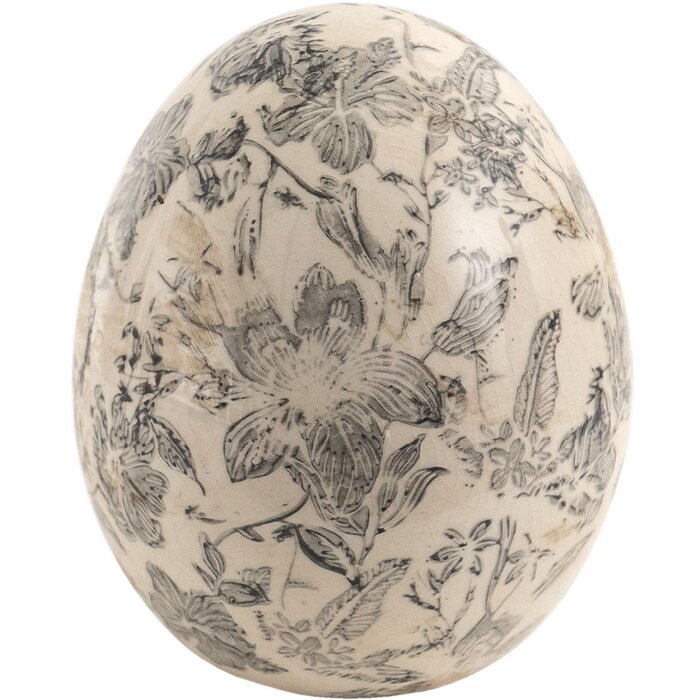Clayre & Eef 6CE1451M Huevo decorativo Gris, Beige Ø 11x14 cm