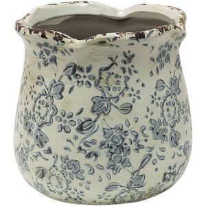 Clayre & Eef 6CE1455M Maceta de interior gris, beige Ø 15x14 cm