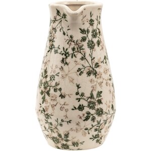 Clayre & Eef 6CE1456M Jarra Decorativa Verde, Marrón, Beige 20x14x25 cm