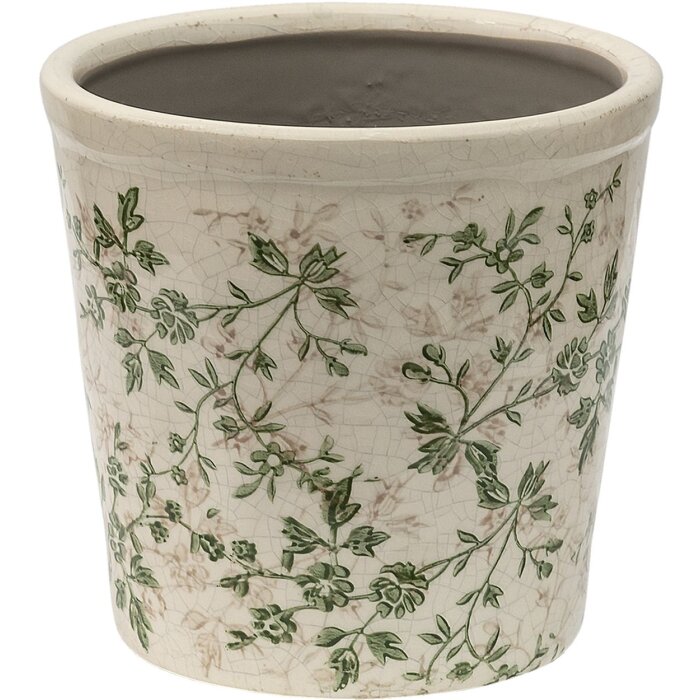 Clayre & Eef 6CE1457L Maceta de interior Verde, Marrón, Beige Ø 16x16 cm